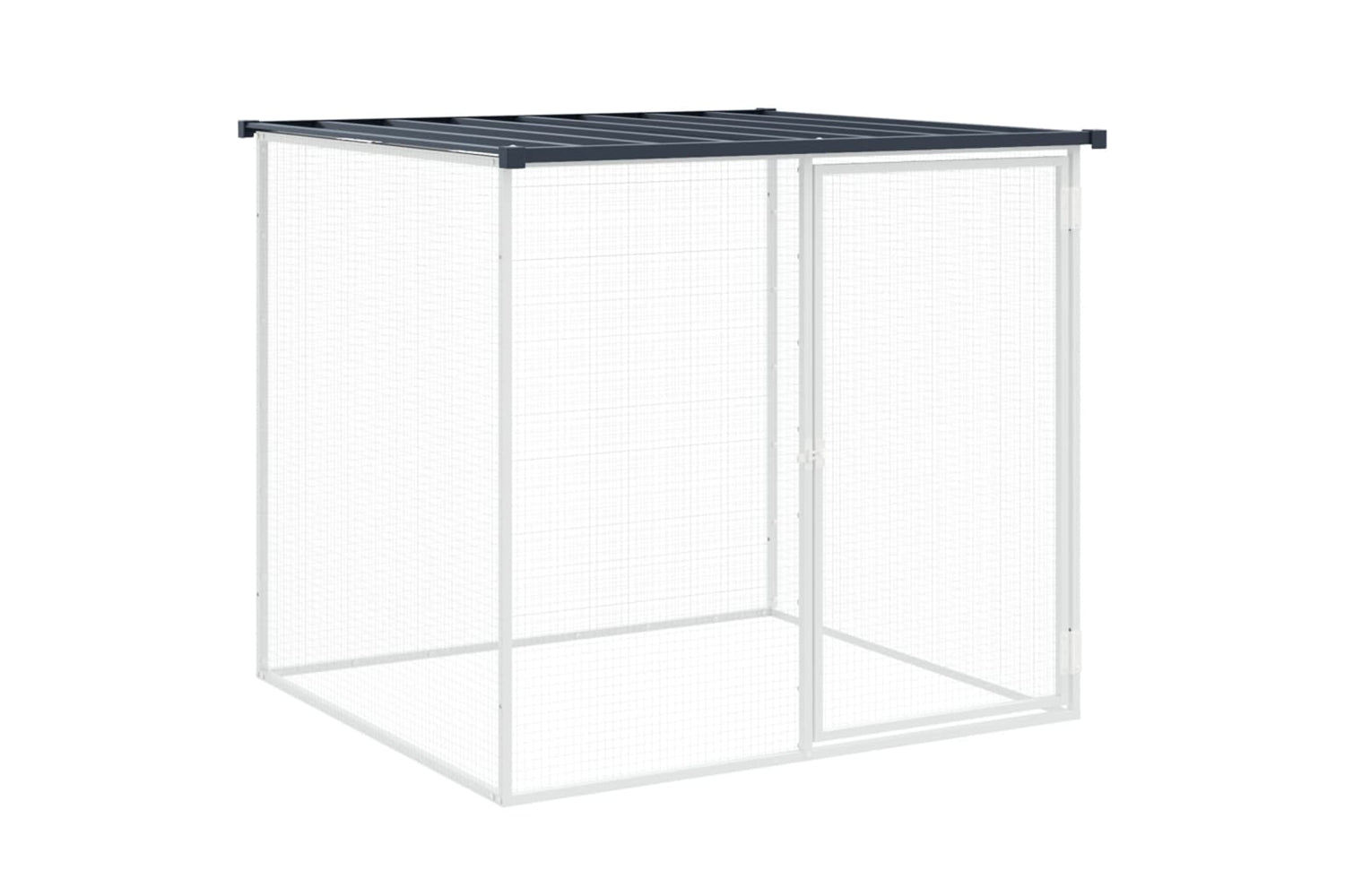 vidaXL 3189050 Chicken Cage With Roof Anthracite 403x98x90cm Galvanised Steel-5
