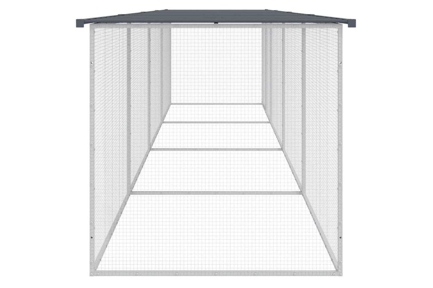 vidaXL 3189050 Chicken Cage With Roof Anthracite 403x98x90cm Galvanised Steel-3
