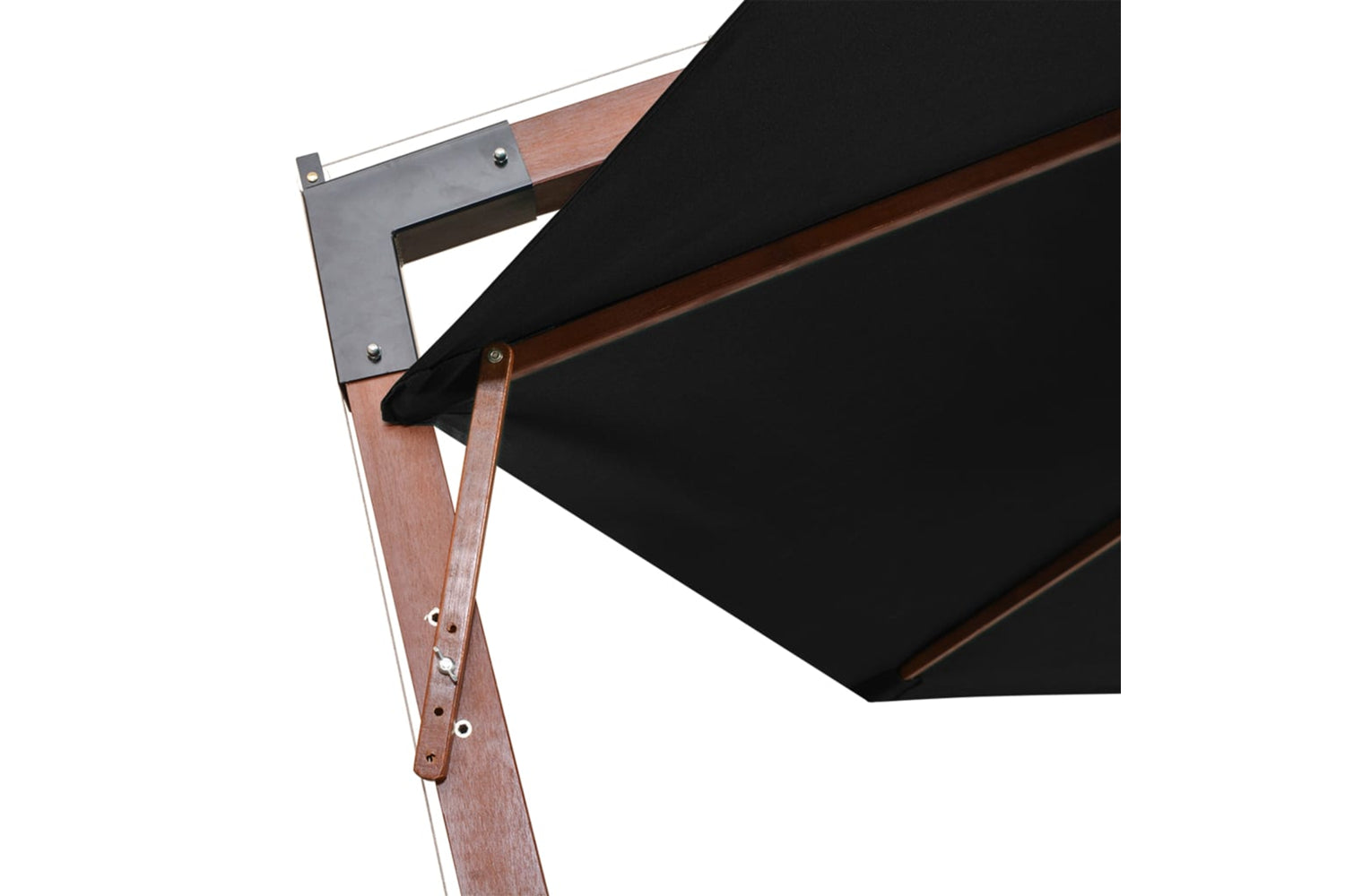 Vidaxl 313772 Hanging Parasol With Pole Black 3.5x2.9 M Solid Fir Wood-6