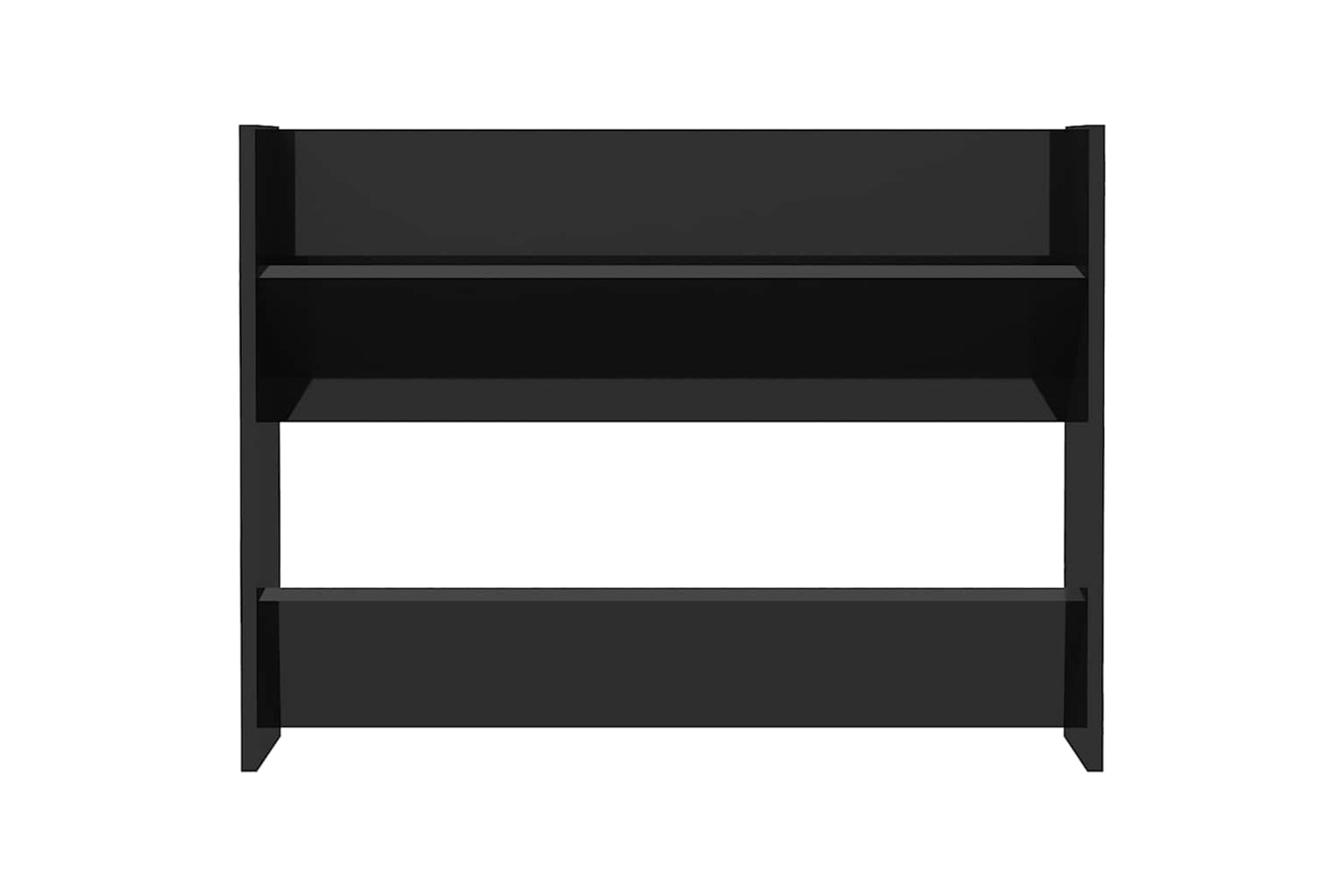 vidaXL 806756 Wall Shoe Cabinets 2 Pcs High Gloss Black 80x18x60cm Engineered Wood-5