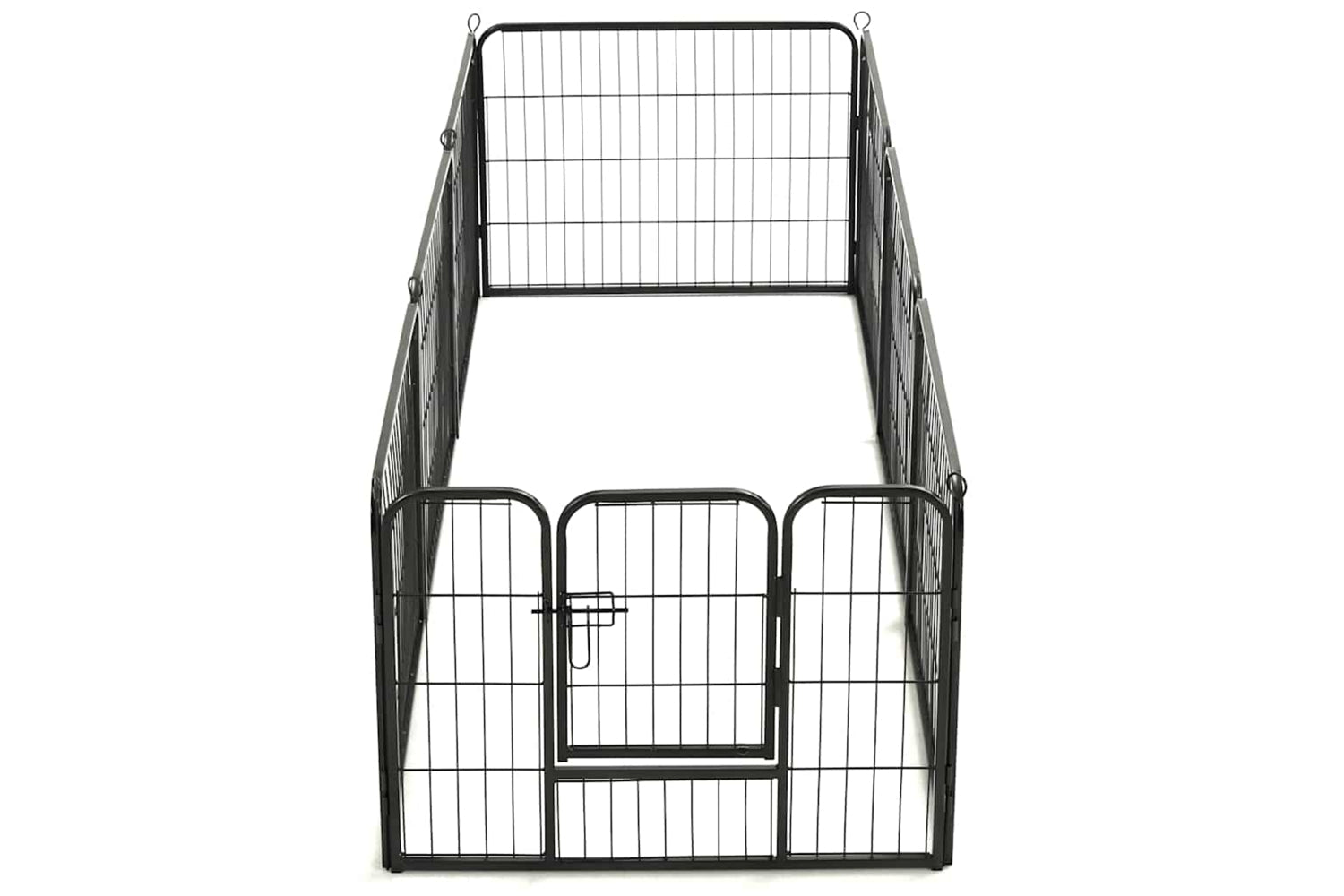 vidaXL 170572 Dog Playpen 8 Panels Steel 80x60cm Black-3