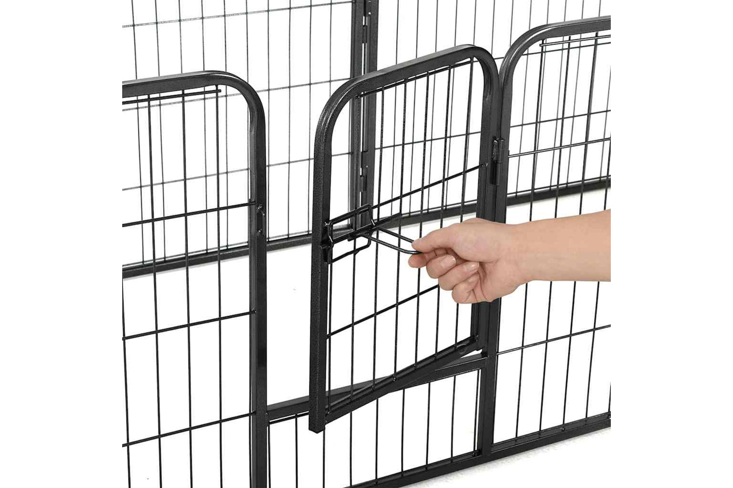 vidaXL 170572 Dog Playpen 8 Panels Steel 80x60cm Black-6