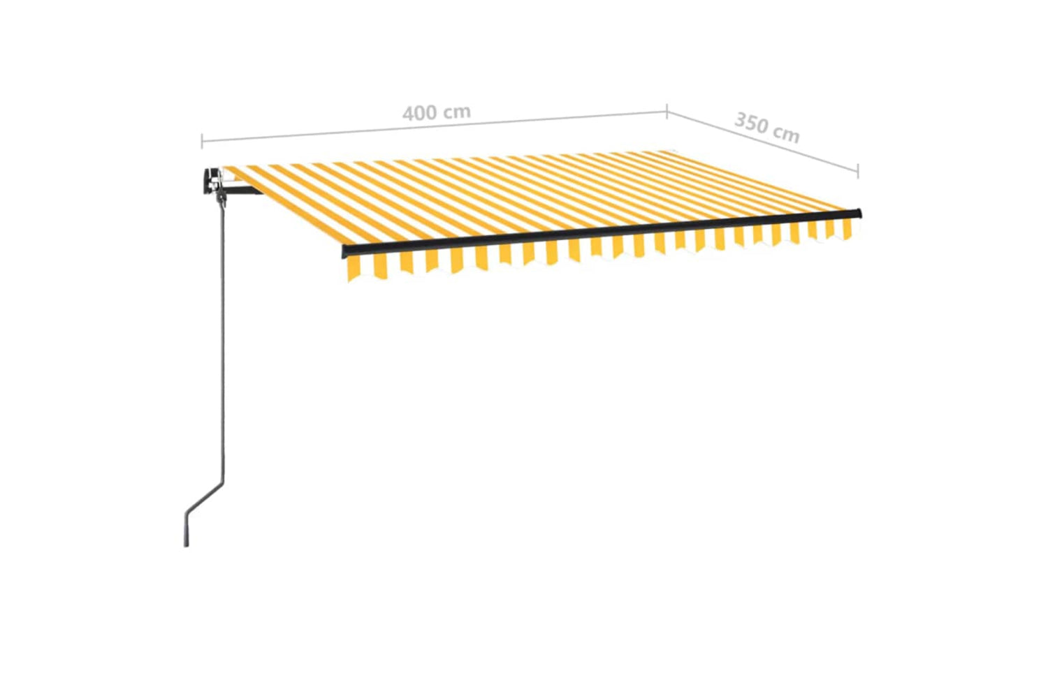 vidaXL 3069178 Manual Retractable Awning 400x350cm Yellow And White-6