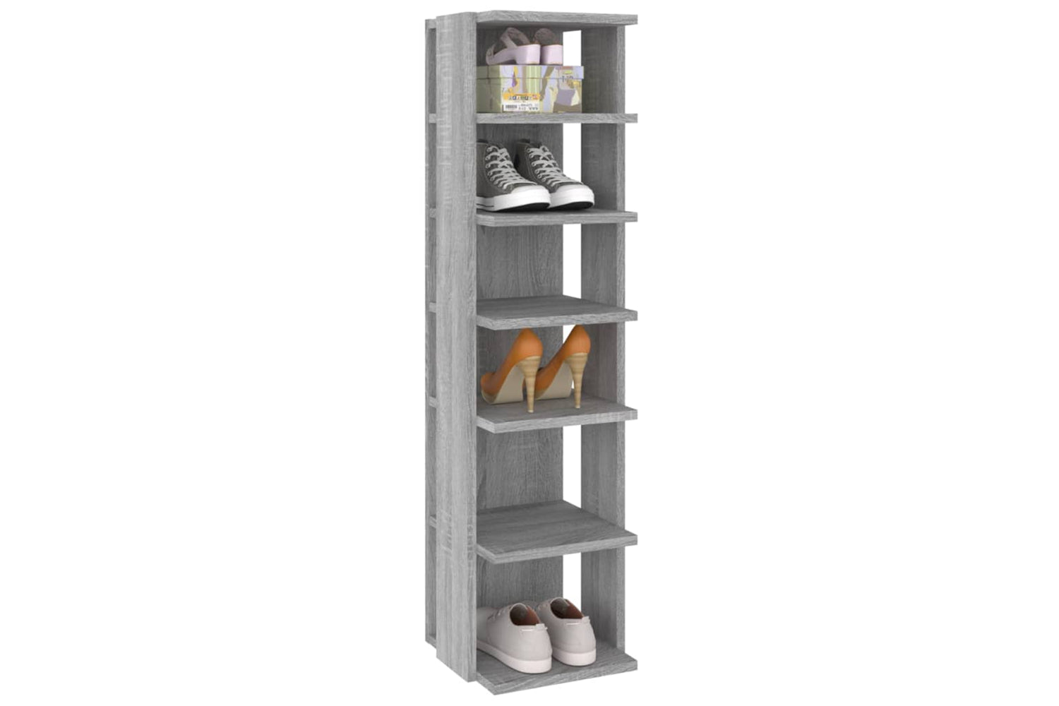 vidaXL 815974 Shoe Rack Grey Sonoma 27.5x27x102cm Engineered Wood-4