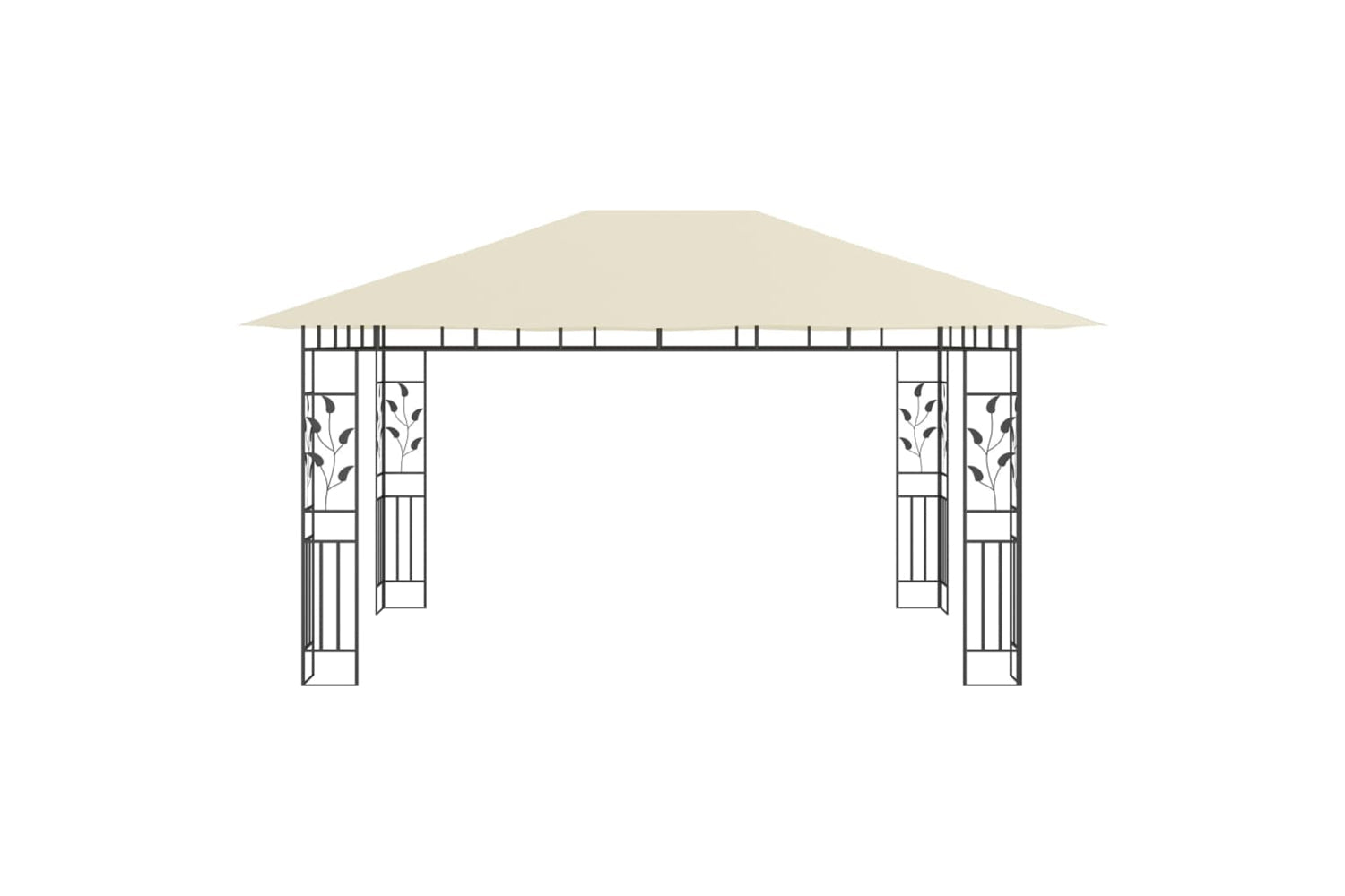 Vidaxl 3070315 Gazebo With Mosquito Net&led String Lights 4x3x2.73 M Cream-6