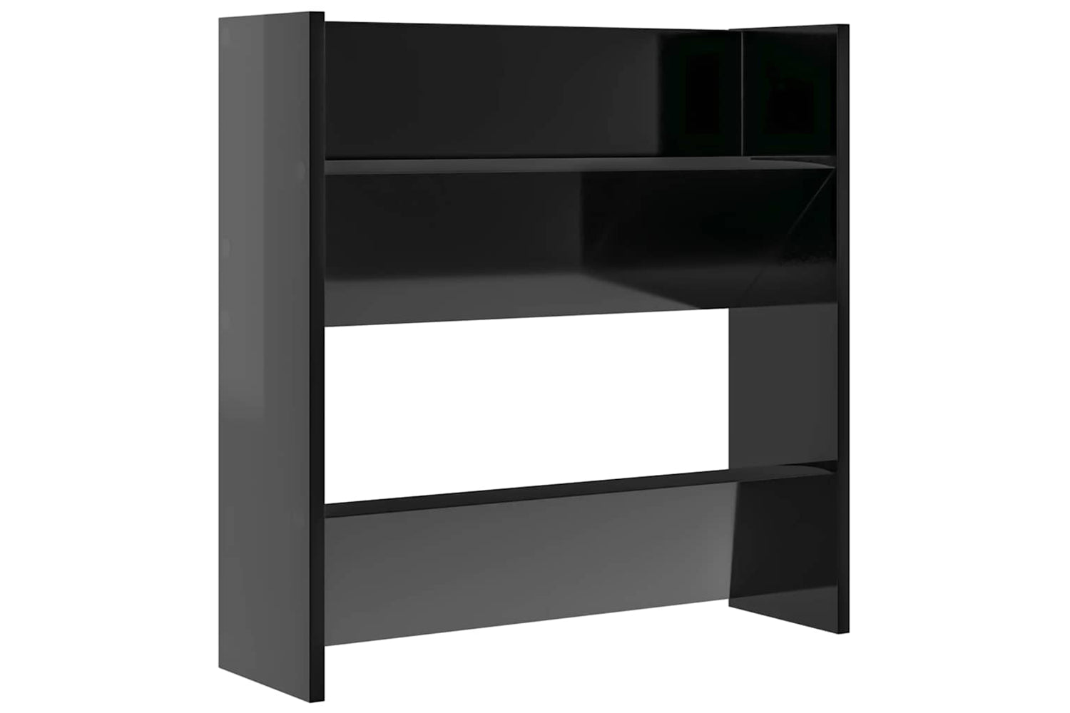 vidaXL 806736 Wall Shoe Cabinets 2 Pcs High Gloss Black 60x18x60cm Engineered Wood-4