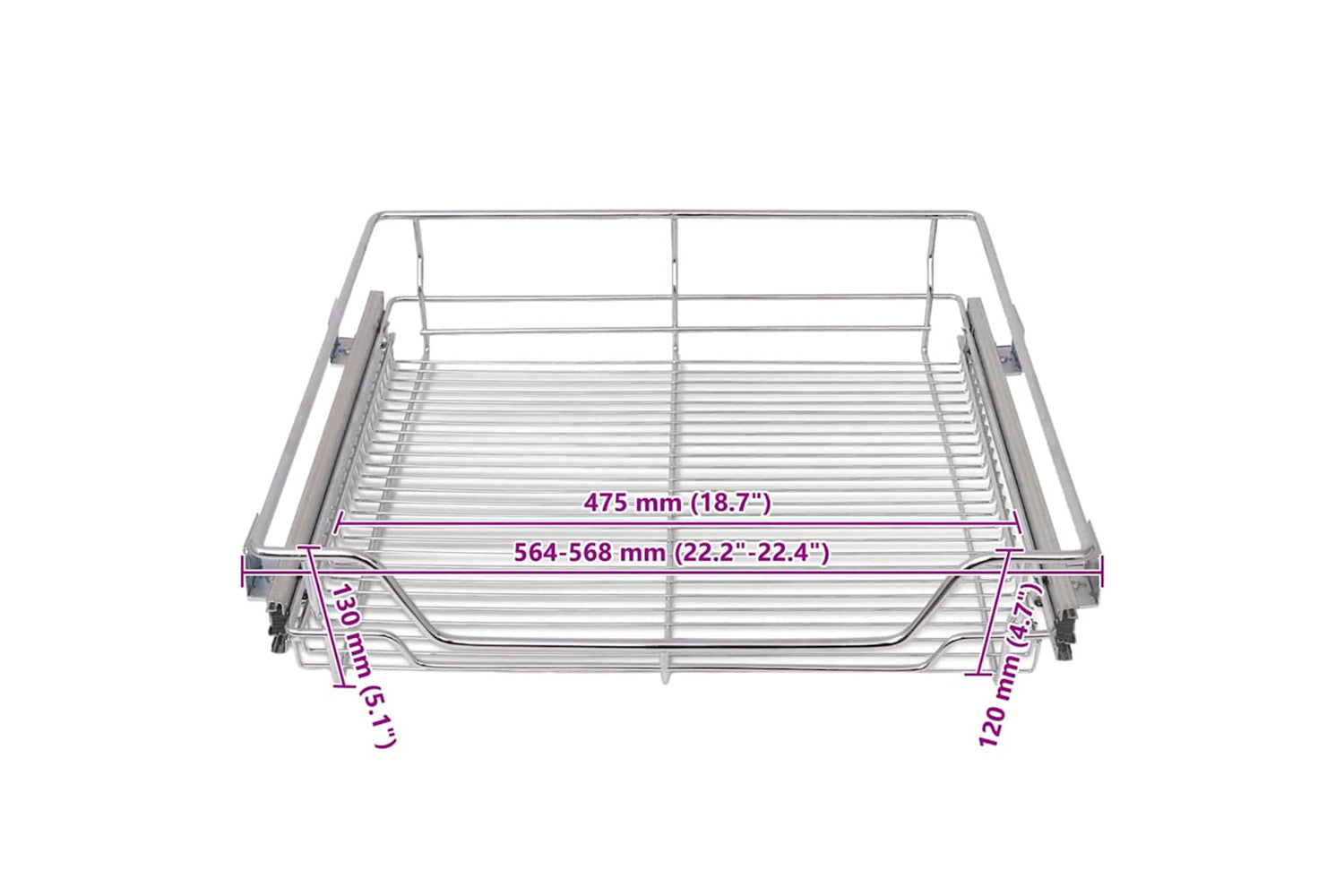 Vidaxl Pull-out Wire Baskets 2 Pcs Silver 600 Mm-7