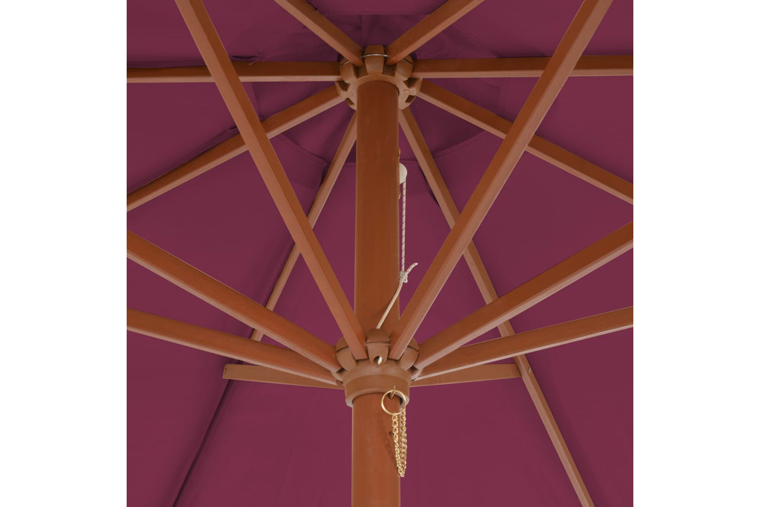 vidaXL 44497 Outdoor Parasol With Wooden Pole 300cm Bordeaux Red-5