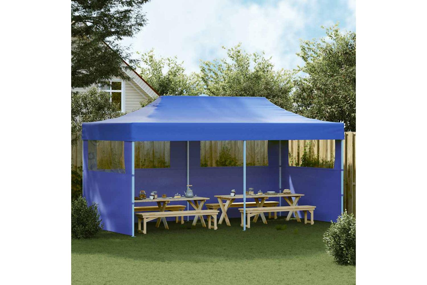 Vidaxl Blue Foldable Pop-up Party Tent 3 X 6 M-2