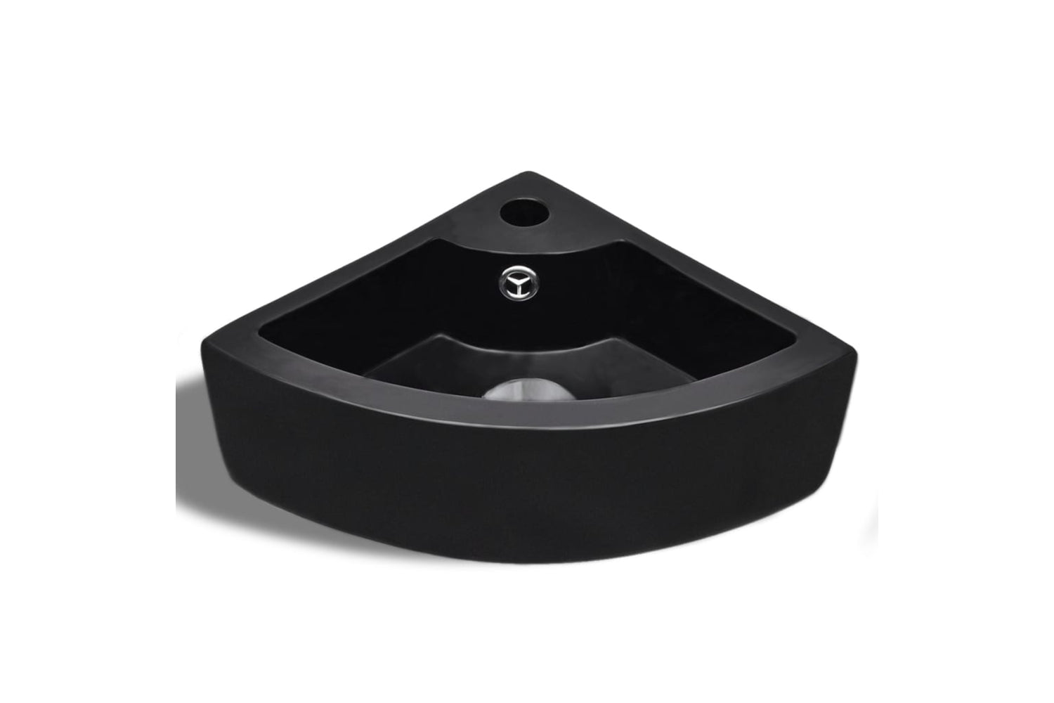 vidaXL 141924 Wash Basin With Overflow 45x32x12.5cm Black-2