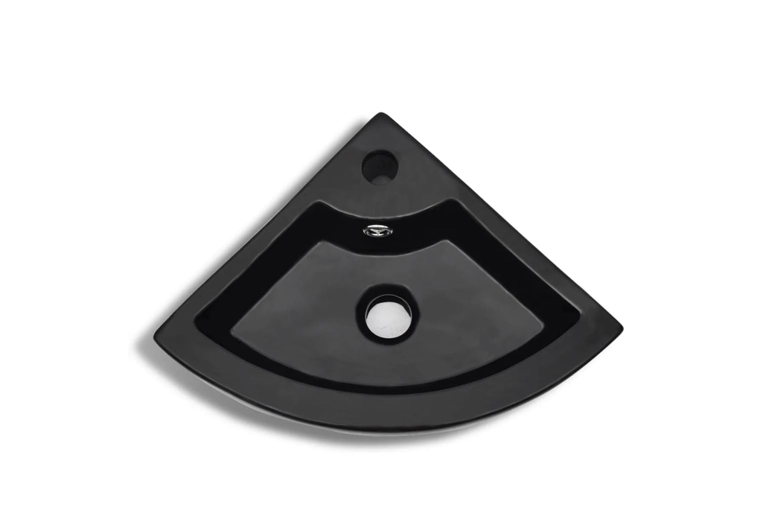 vidaXL 141924 Wash Basin With Overflow 45x32x12.5cm Black-3