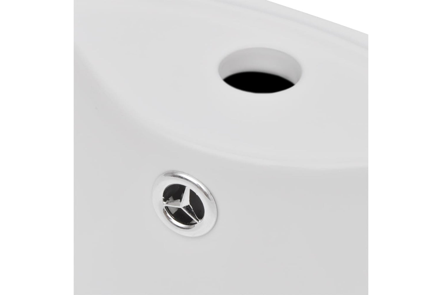 Vidaxl 141942 Ceramic Stand Bathroom Sink Basin Faucet/overflow Hole White Round-3