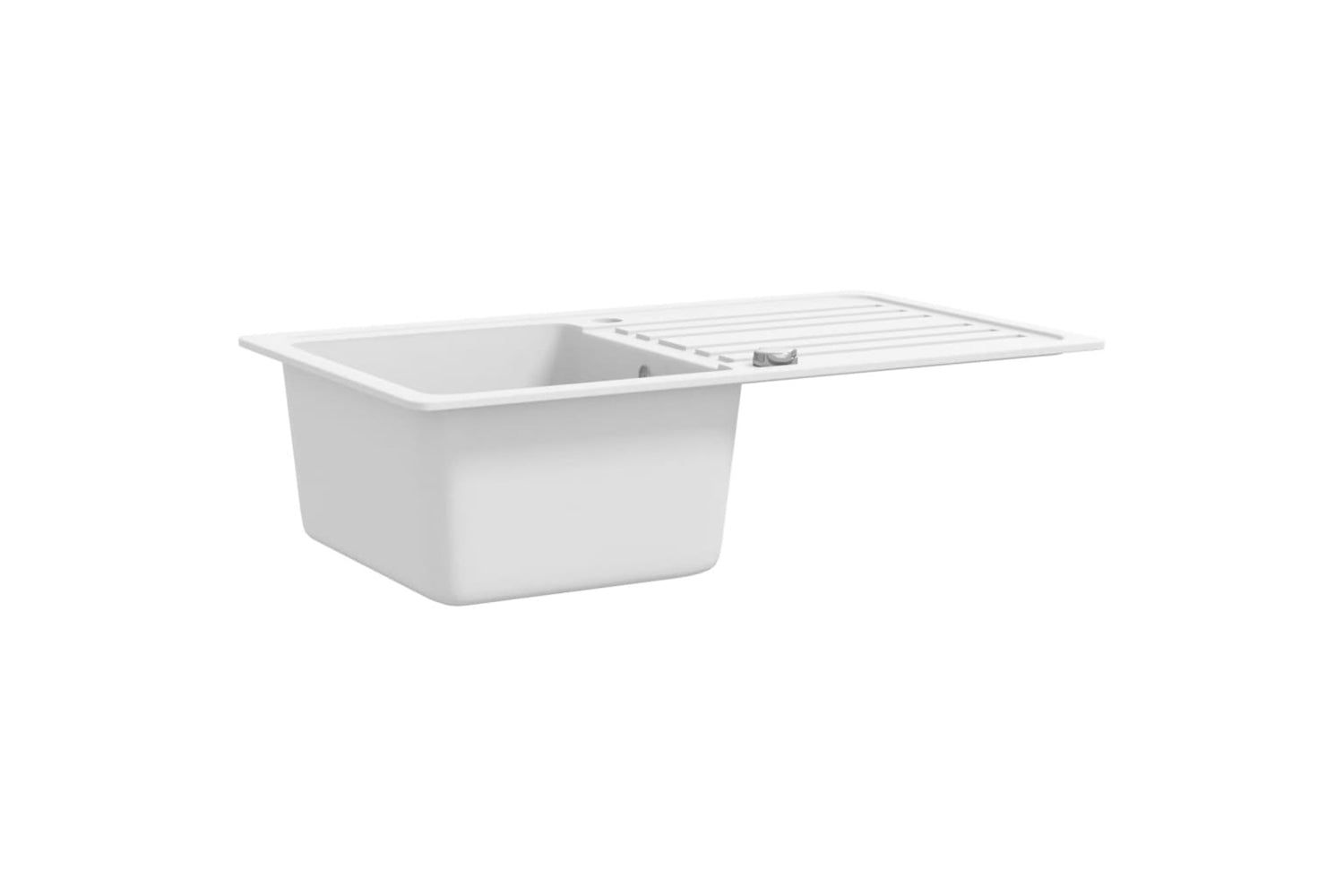 Vidaxl Granite Kitchen Sink Single Basin With Drainer Reversible Cream White-3