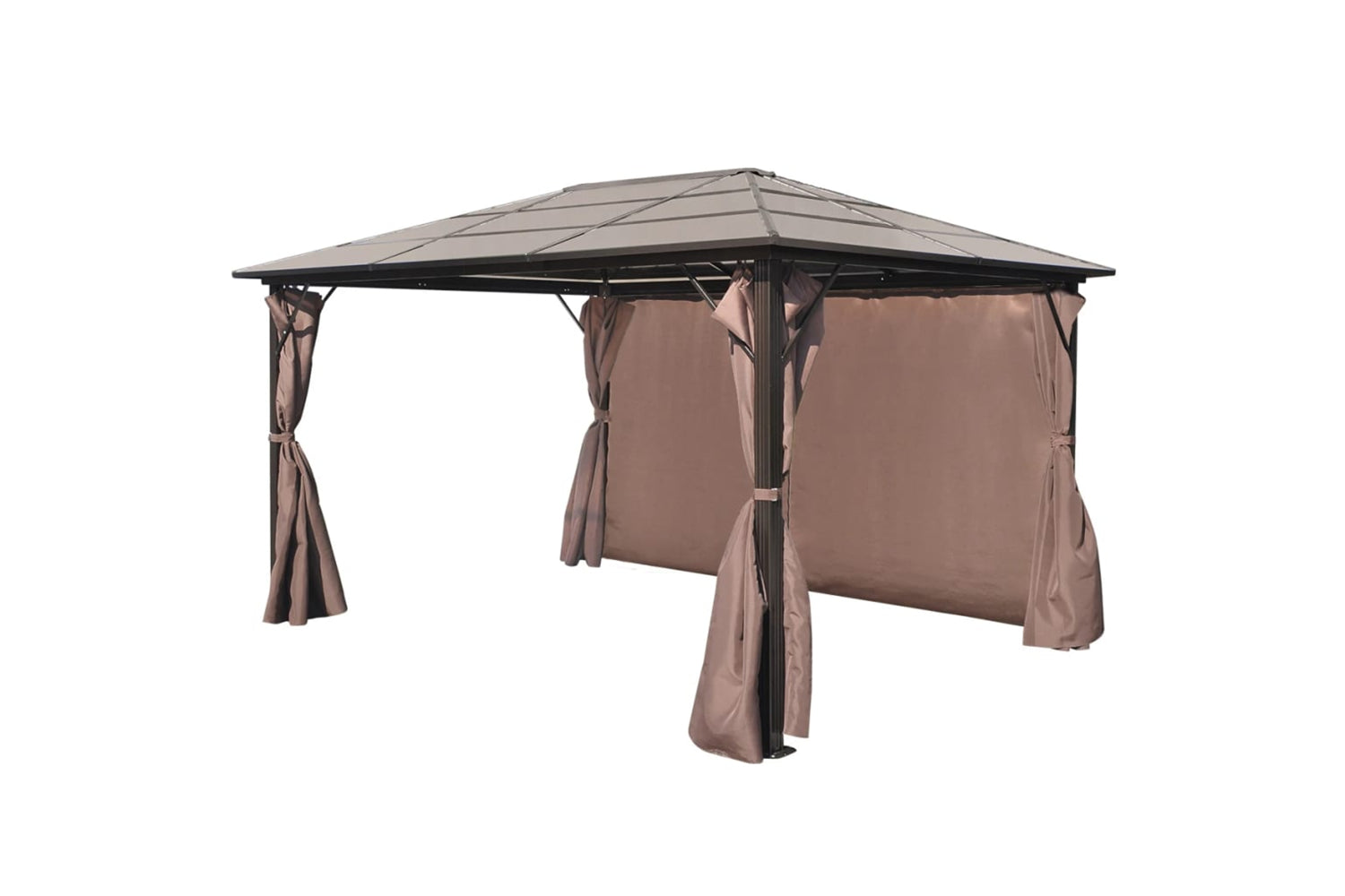 vidaXL 41626 Gazebo With Curtain Brown Aluminium 400 X 300cm-4