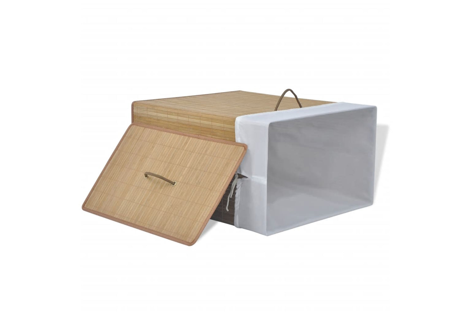 Vidaxl Bamboo Laundry Bin Rectangular Natural-3