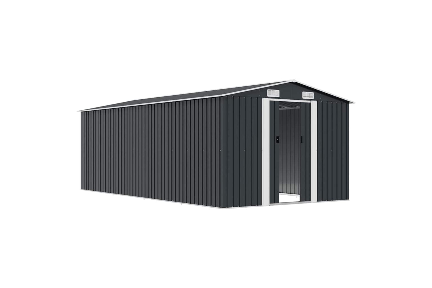 vidaXL 143350 Garden Shed 257x489x181cm Metal Anthracite-4