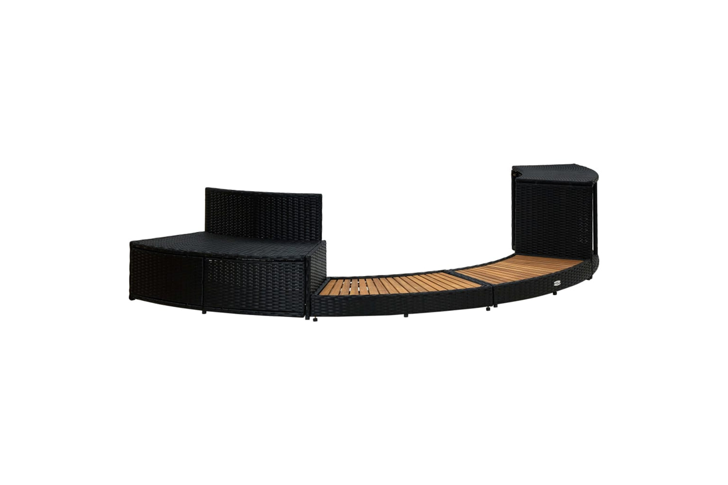 Vidaxl 316651 Spa Surround Black Poly Rattan And Solid Acacia Wood-5