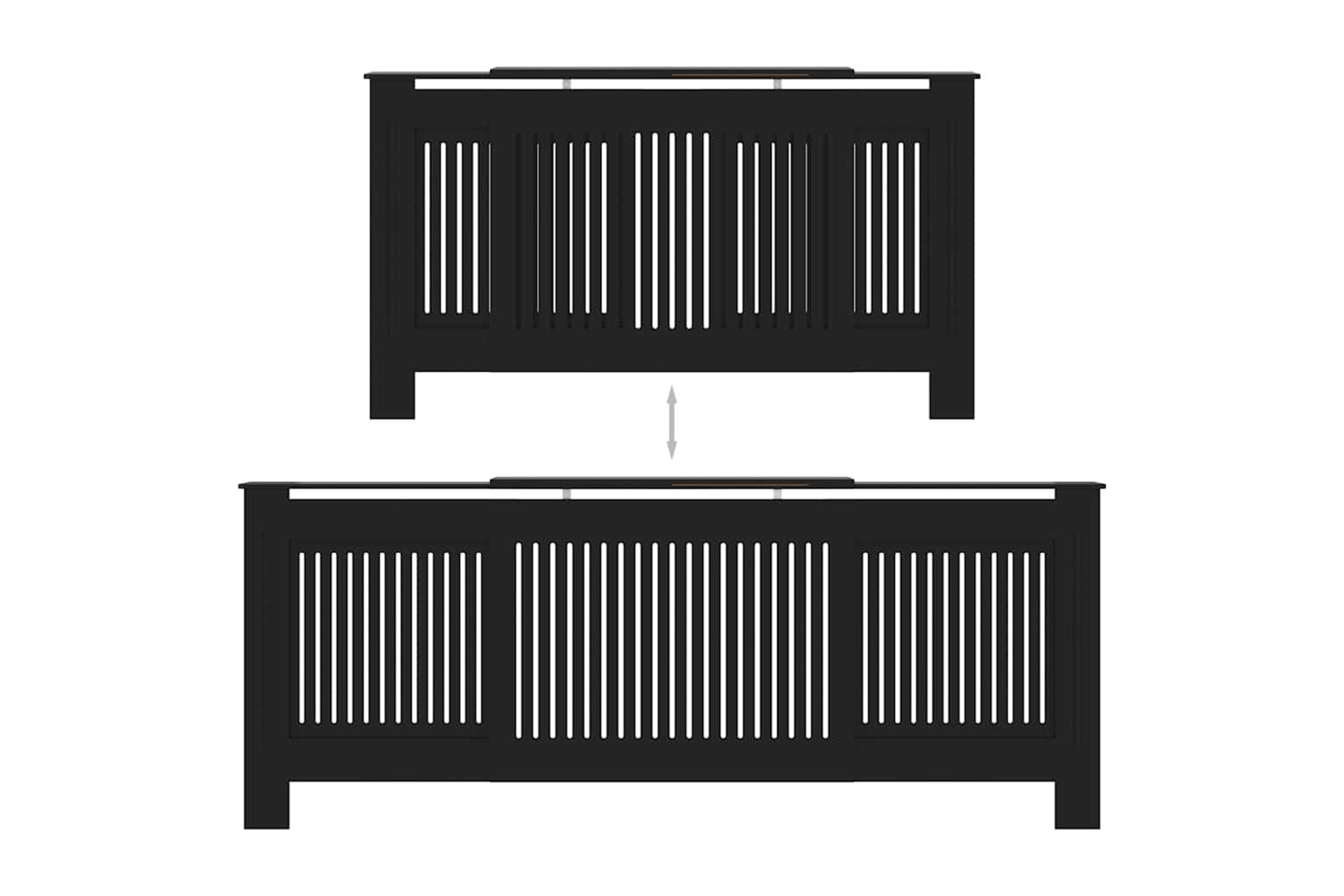 vidaXL Mdf Radiator Cover Black 205cm-5