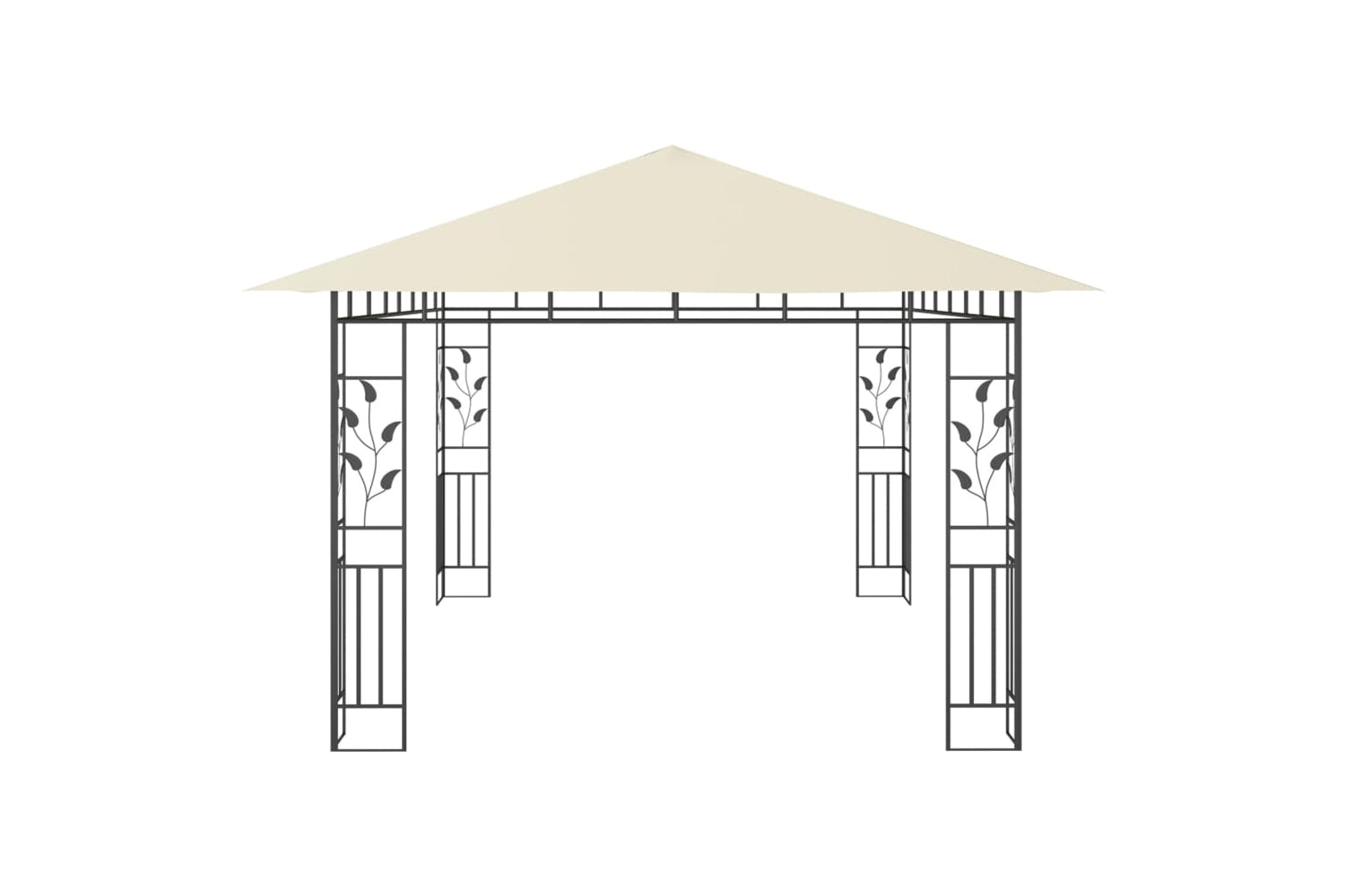 Vidaxl 3070315 Gazebo With Mosquito Net&led String Lights 4x3x2.73 M Cream-5