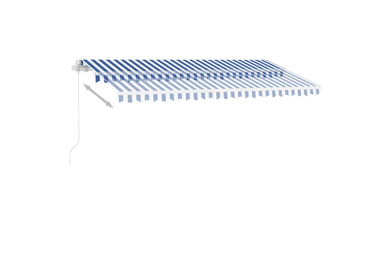 vidaXL 3069621 Manual Retractable Awning With Led 400x350cm Blue And White-5