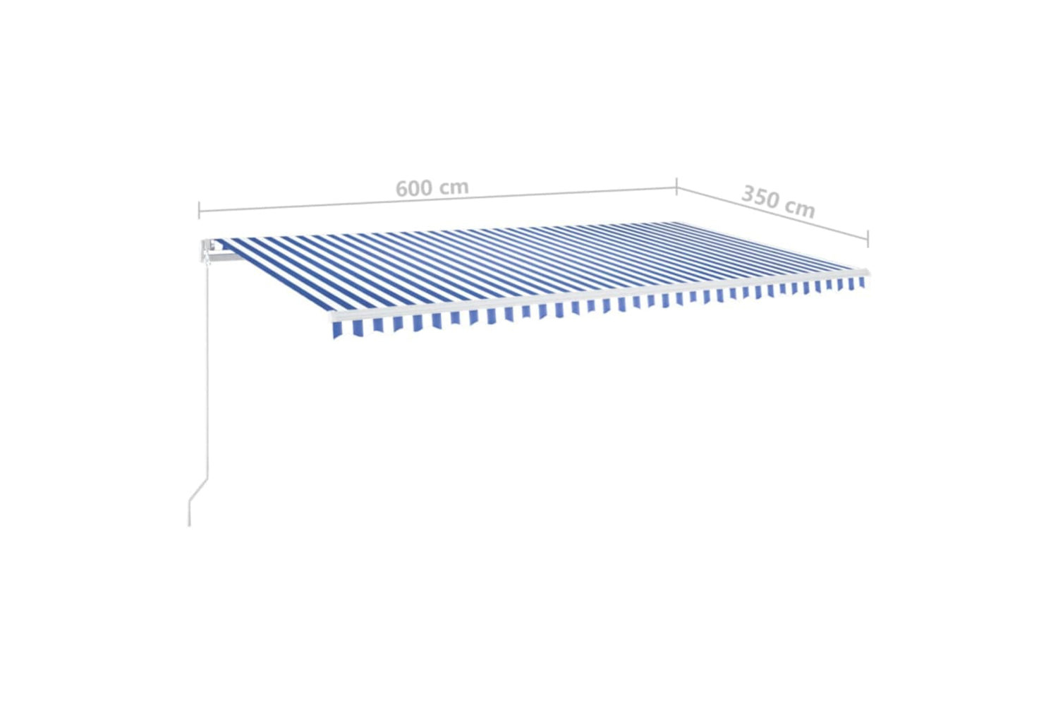 vidaXL 3069041 Manual Retractable Awning With Led 600x350cm Blue And White-5