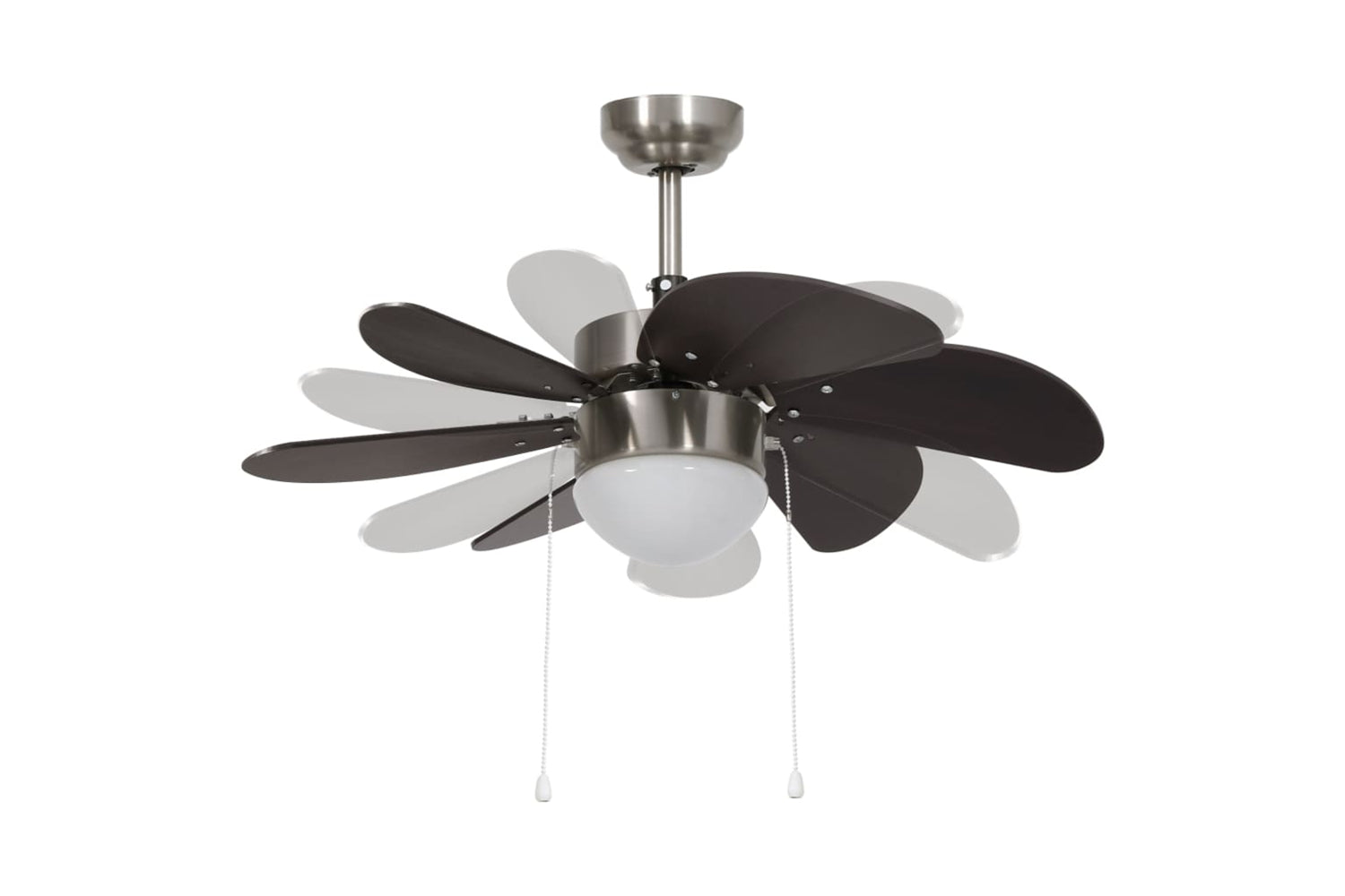 vidaXL 51488 Ceiling Fan With Light 76cm Dark Brown-5