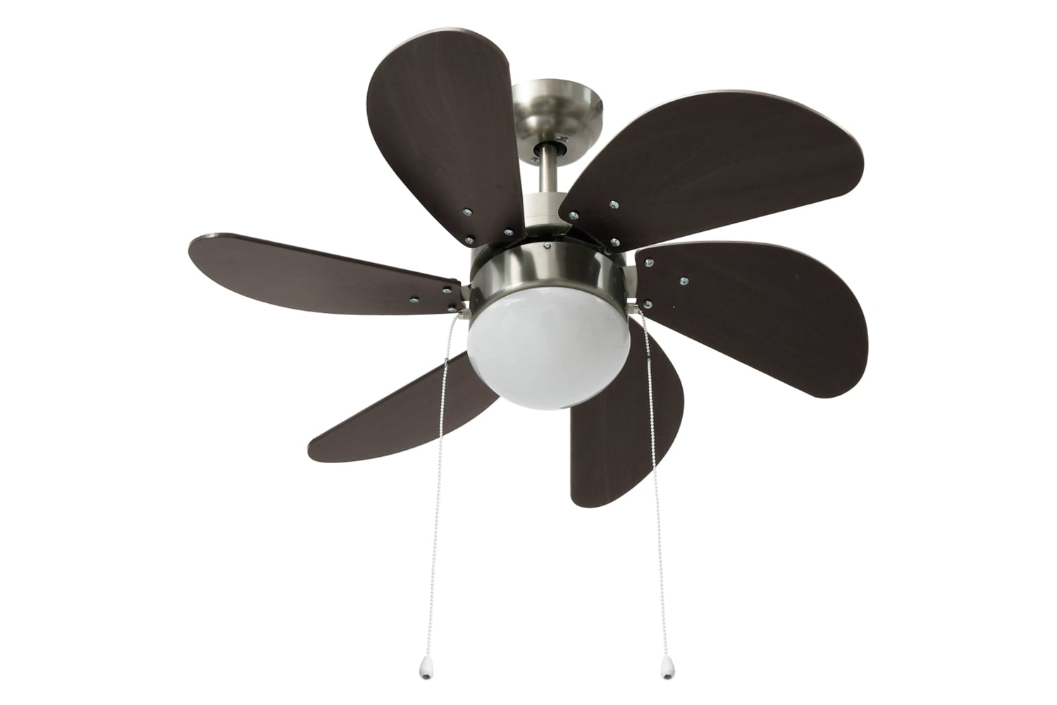 vidaXL 51488 Ceiling Fan With Light 76cm Dark Brown-4
