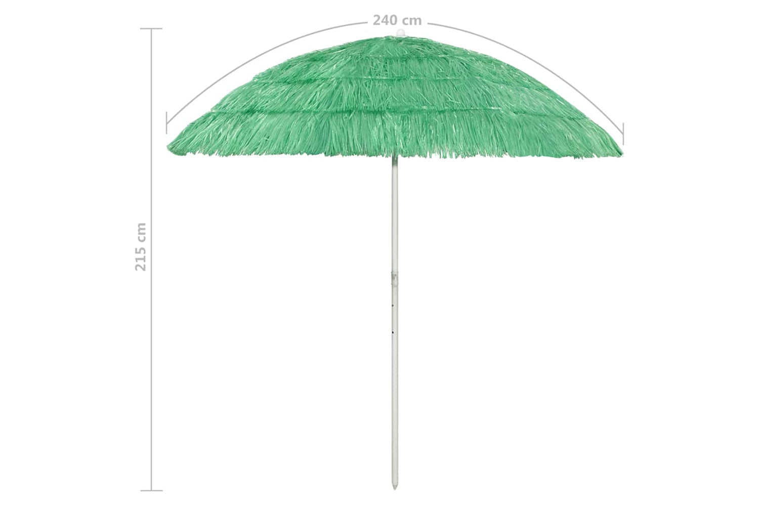 vidaXL 314698 Hawaii Beach Umbrella Green 240cm-7