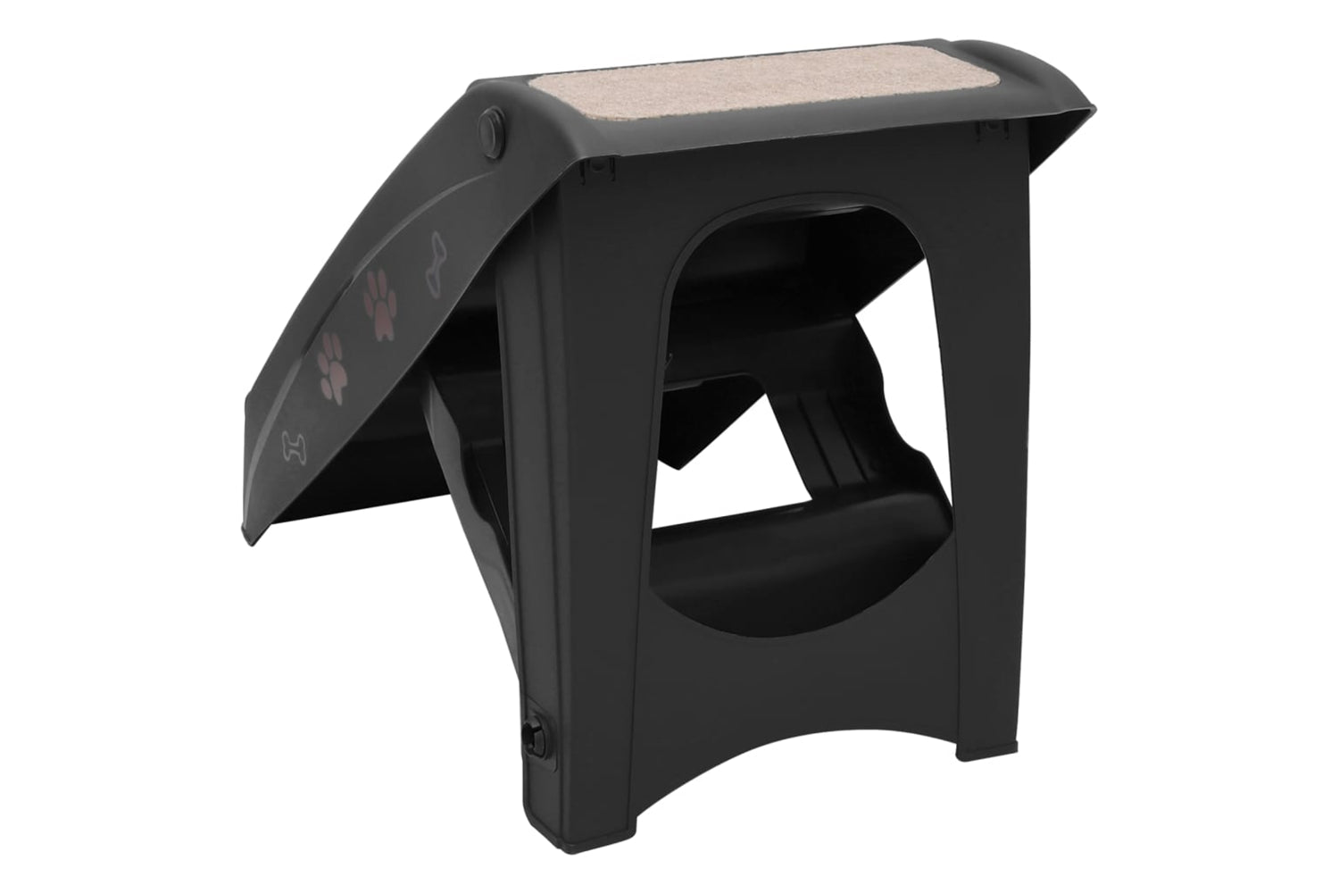 vidaXL 170985 Folding Dog Stairs Black 62x40x49.5cm-4