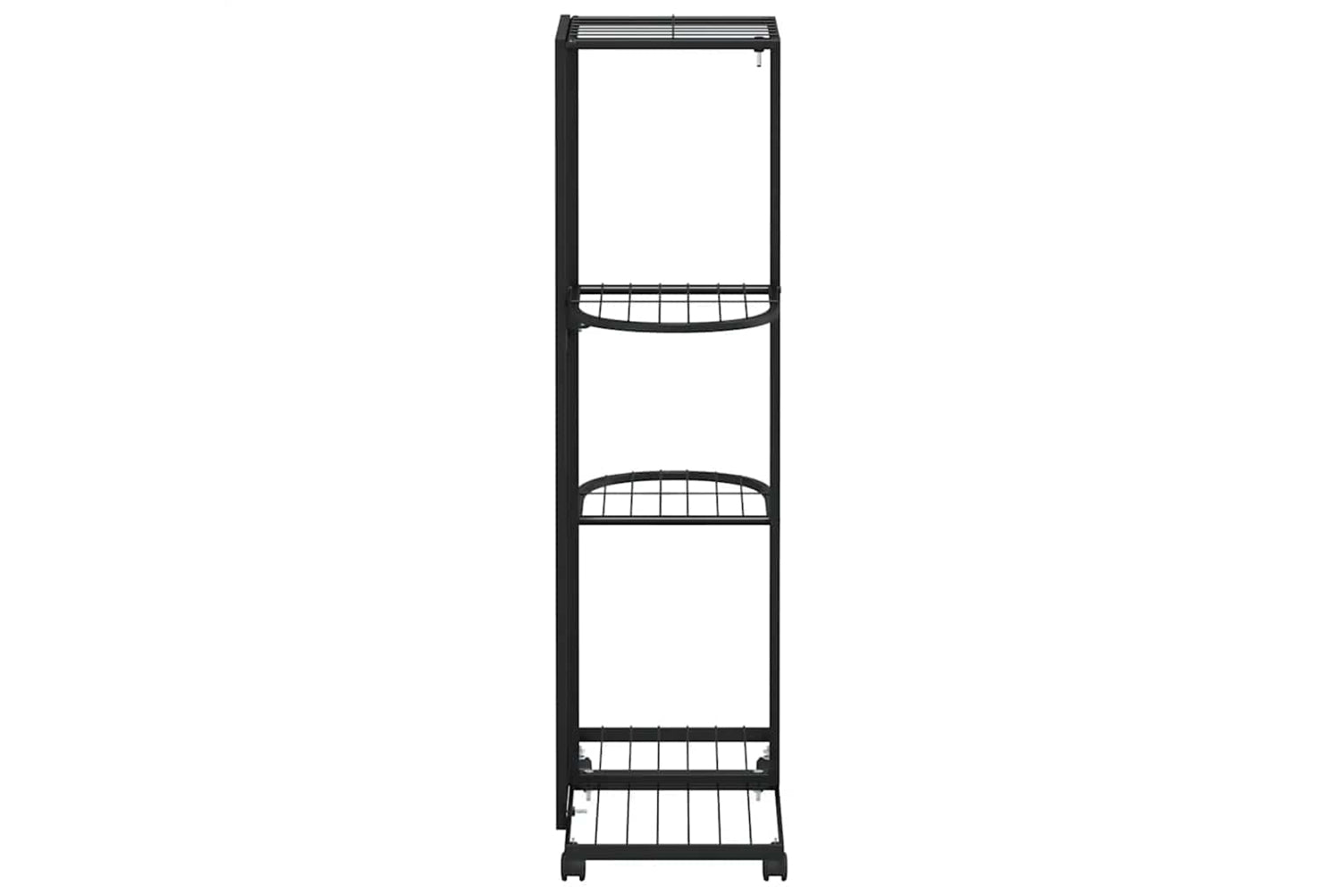 vidaXL 343115 4-floor Flower Stand With Wheels 44x23x80cm Black Iron-5