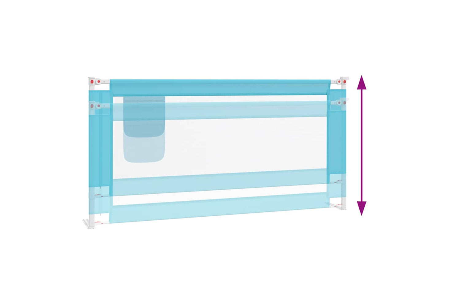 Vidaxl Toddler Safety Bed Rail Blue 180x25 Cm Fabric-5