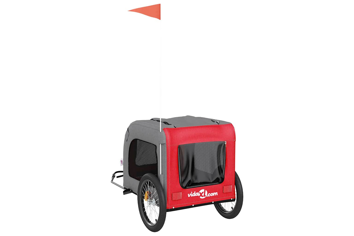 Vidaxl 93838 Pet Bike Trailer Red And Grey Oxford Fabric&iron-7