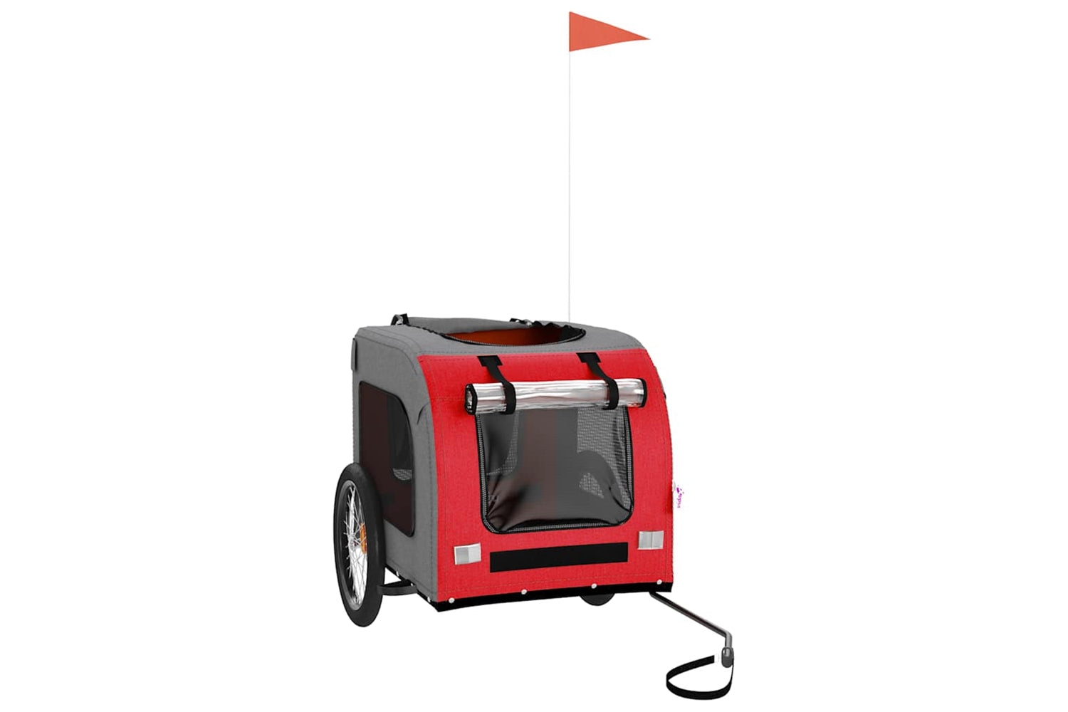 Vidaxl 93838 Pet Bike Trailer Red And Grey Oxford Fabric&iron-2
