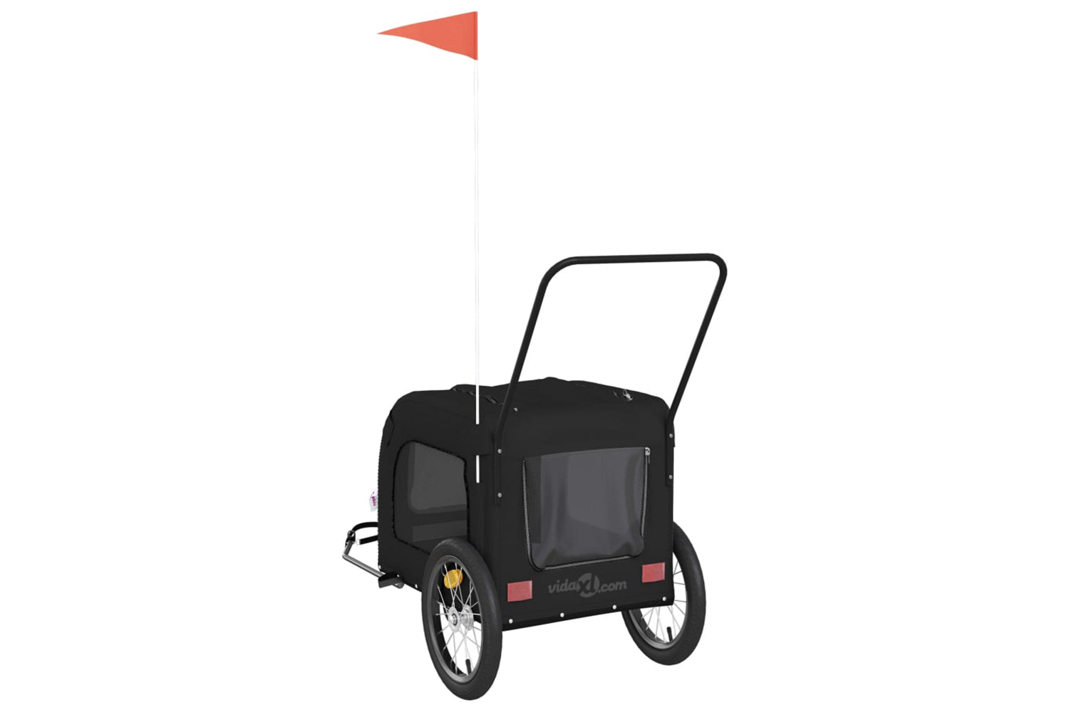 Vidaxl 93856 Pet Bike Trailer Black Oxford Fabric And Iron-7