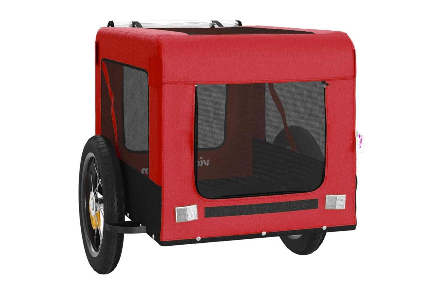 Vidaxl 93908 Pet Bike Trailer Red And Black Oxford Fabric&iron-5