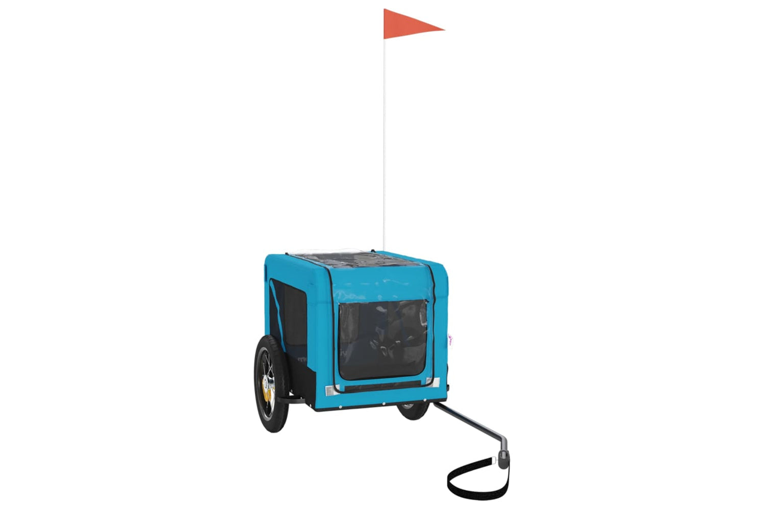 Vidaxl 93911 Pet Bike Trailer Blue And Black Oxford Fabric&iron-3