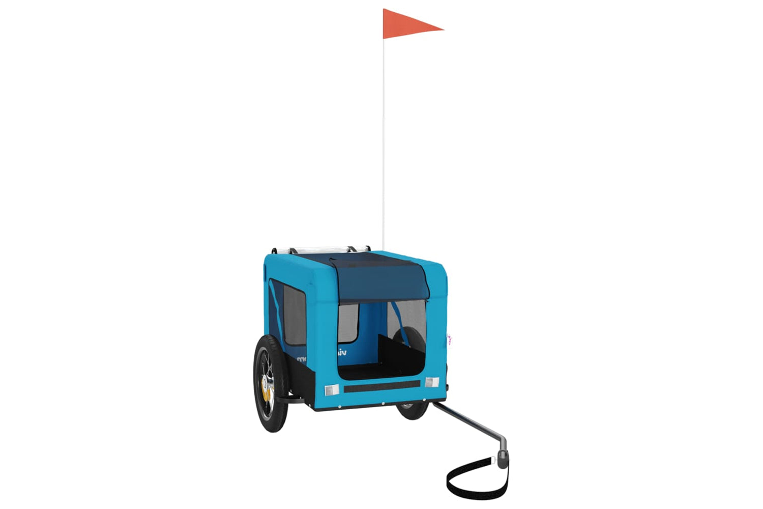 Vidaxl 93911 Pet Bike Trailer Blue And Black Oxford Fabric&iron-2