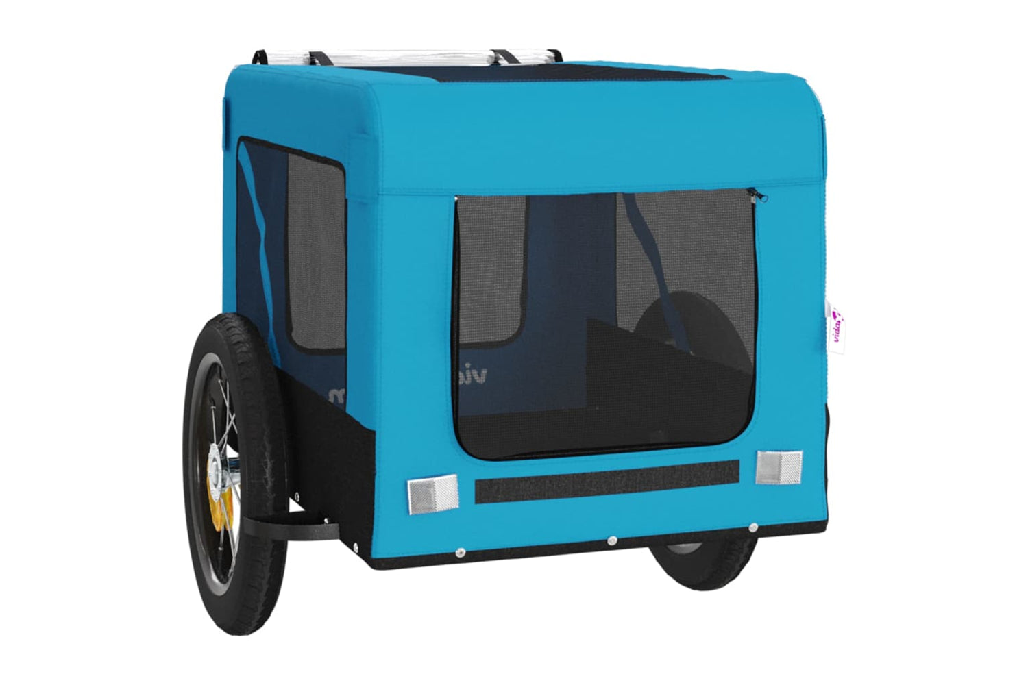 Vidaxl 93911 Pet Bike Trailer Blue And Black Oxford Fabric&iron-5