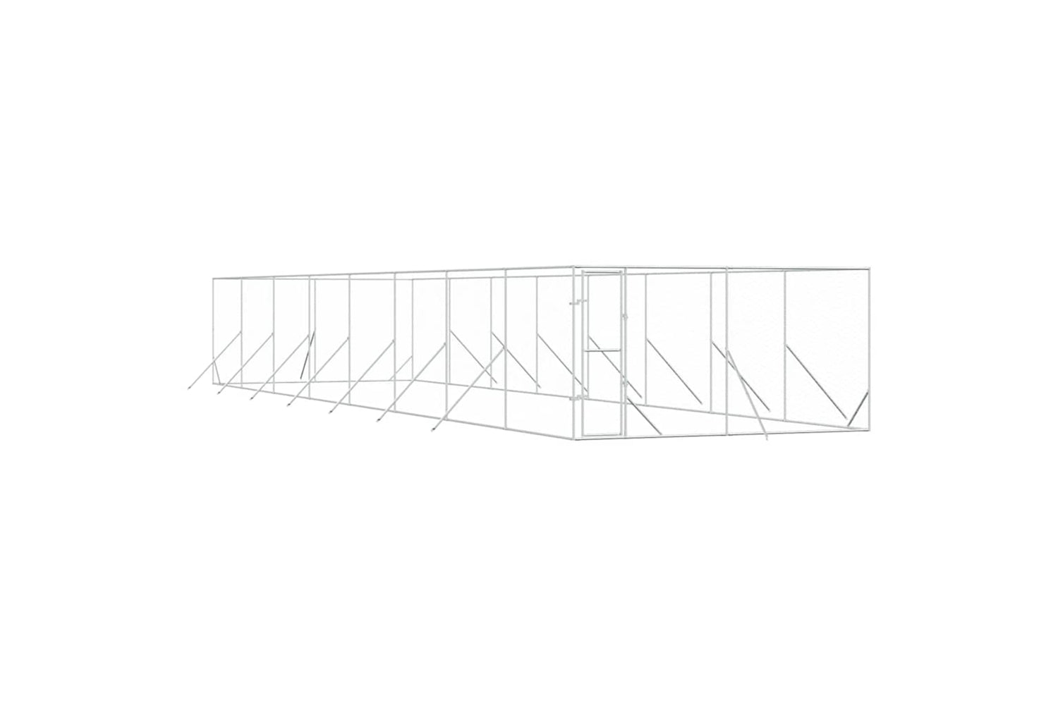 Vidaxl 3190458 Outdoor Dog Kennel Silver 4x16x2 M Galvanised Steel