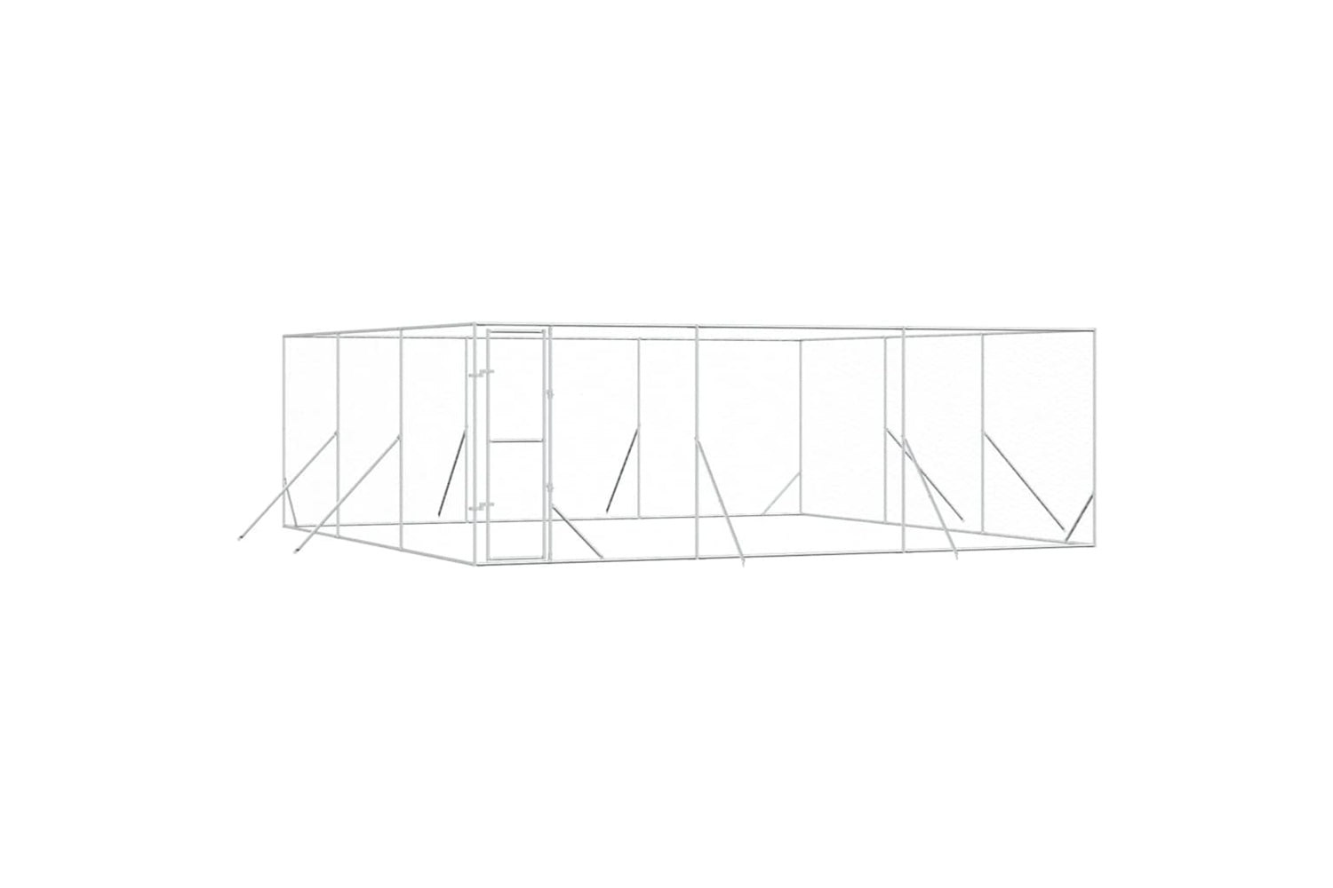 Vidaxl 3190460 Outdoor Dog Kennel Silver 6x6x2 M Galvanised Steel