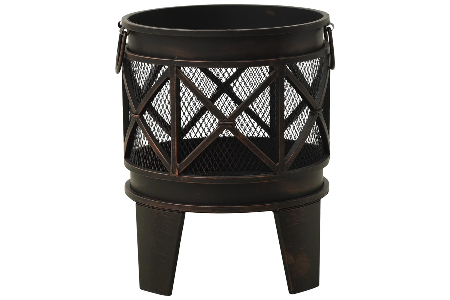 vidaXL 313637 Rustic Fire Pit With Poker ÃƒÂŽÃ‚Â¦42x54cm Steel-2