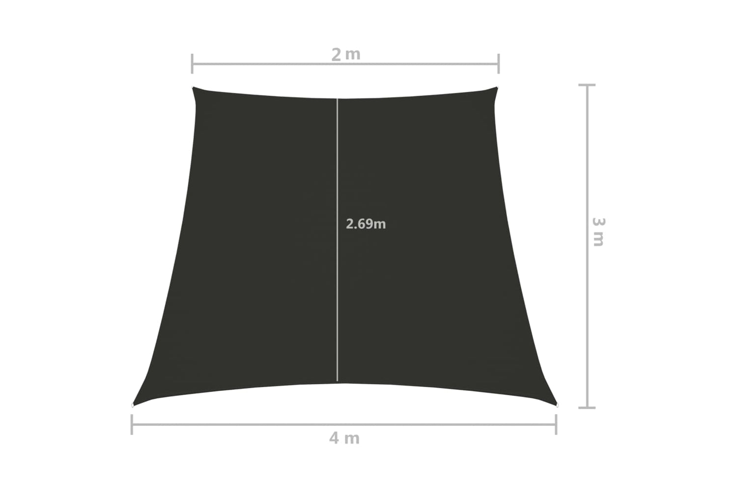 Vidaxl 135131 Sunshade Sail Oxford Fabric Trapezium 2/4x3 M Anthracite-6
