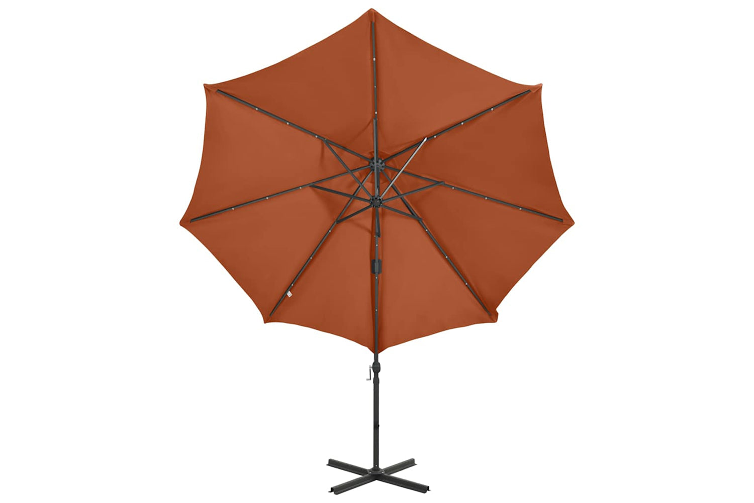 Vidaxl 312335 Cantilever Umbrella With Pole And Led Lights Terracotta 300 Cm-5