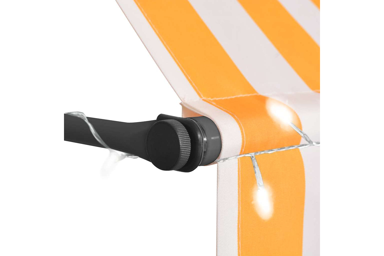 vidaXL 145859 Manual Retractable Awning With Led 300cm White And Orange-4