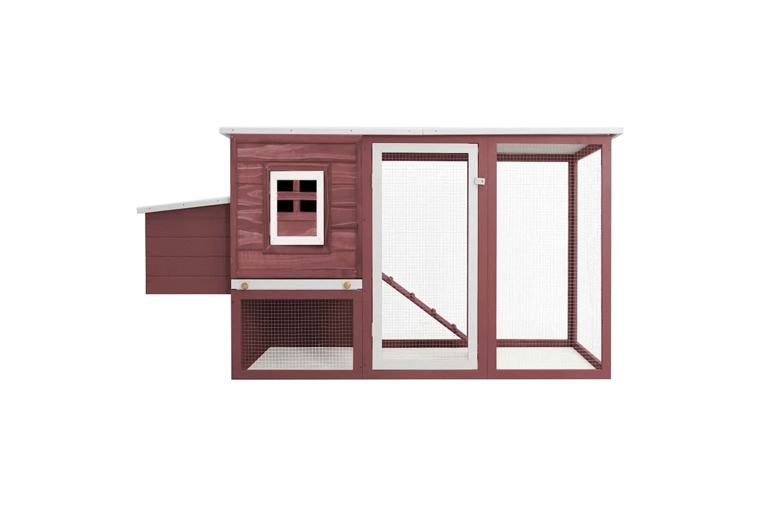 Vidaxl 170847 Outdoor Chicken Cage Hen House With 1 Egg Cage Brown Wood-2