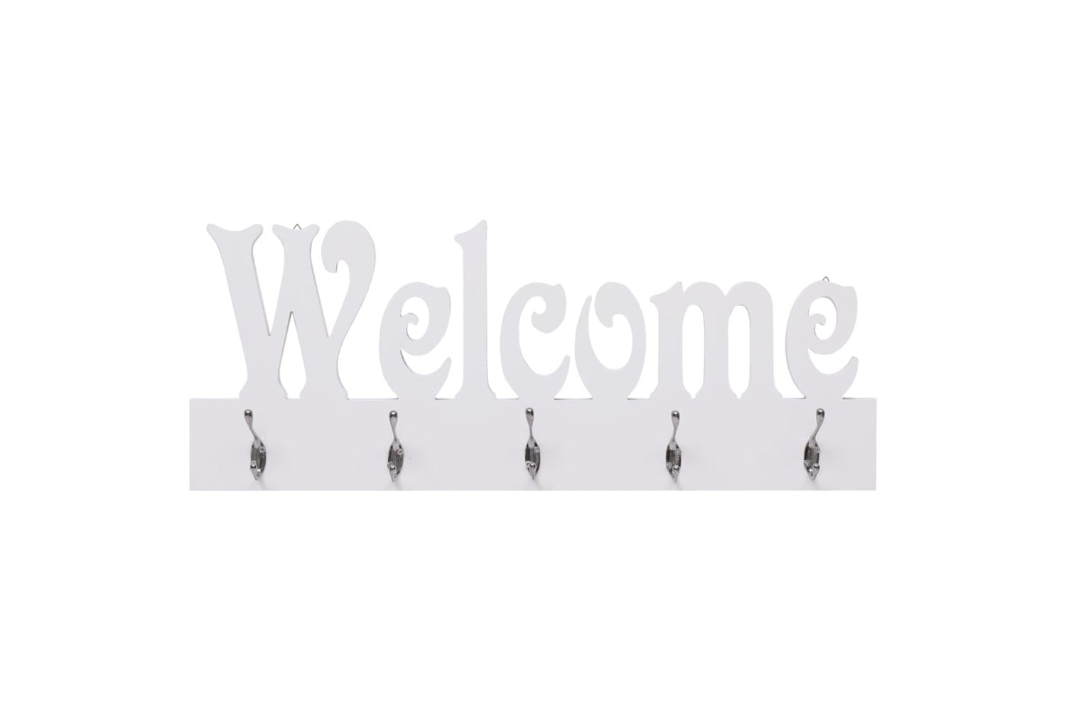 vidaXL 284247 Wall Mounted Coat Rack Welcome White 74x29.5cm-2
