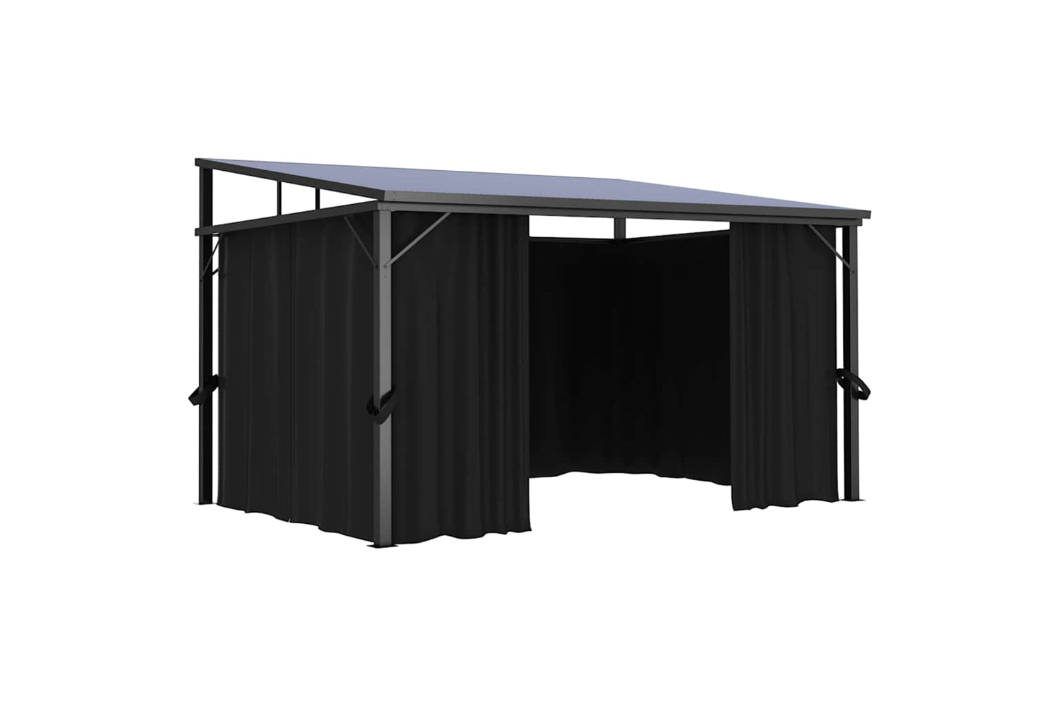 Vidaxl Gazebo With Curtain 405x294x244 Cm Anthracite-5