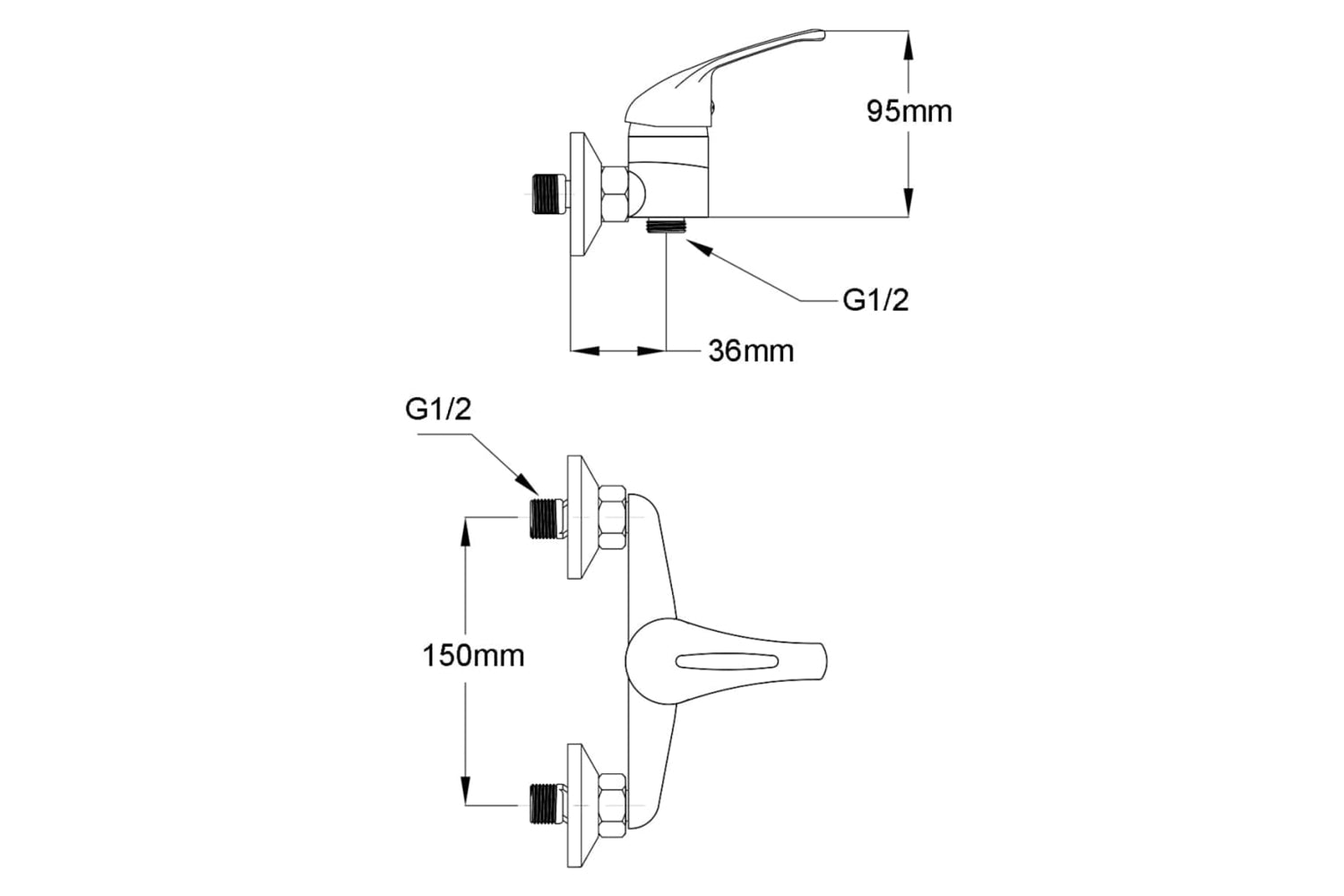 Vidaxl 140831 Bath Shower Mixer Tap Kit Chrome-7