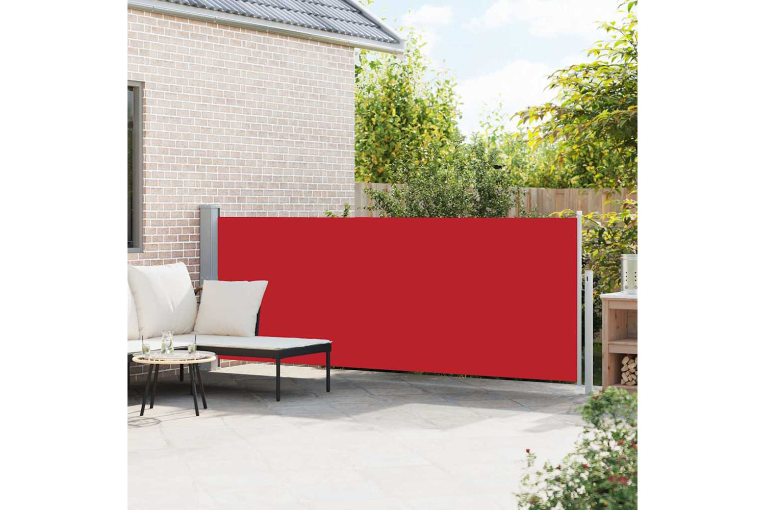 vidaXL 48397 Patio Retractable Side Awning 140x500cm Red-2