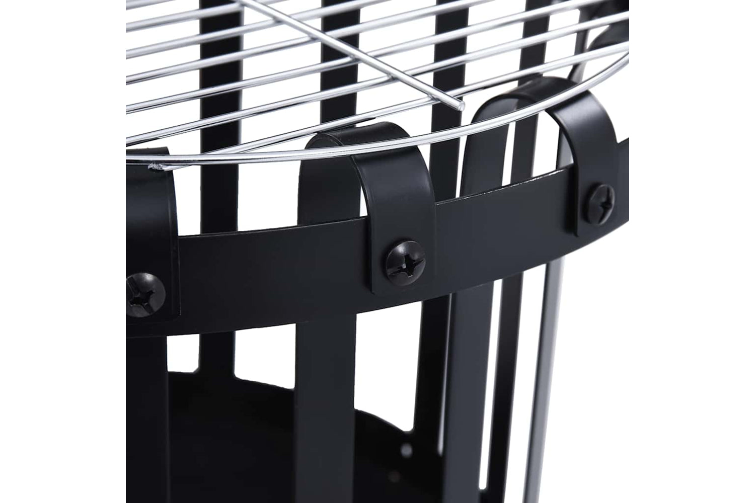 Vidaxl Garden Fire Pit Basket With Bbq Grill Steel 47.5 Cm-5
